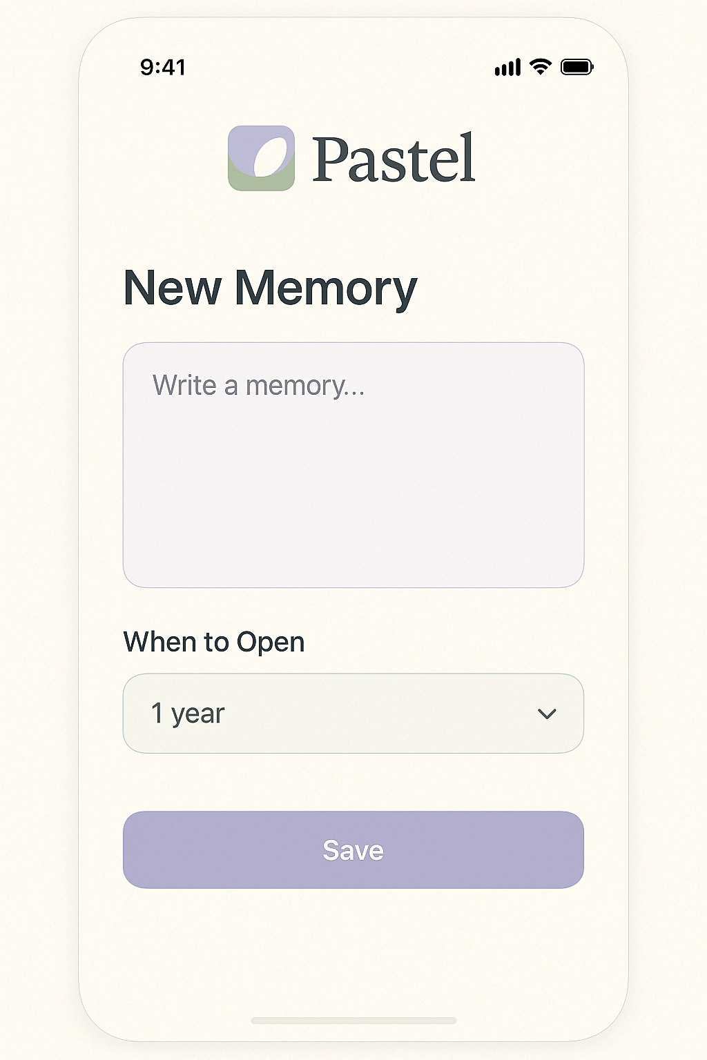 Pastel app interface mockup